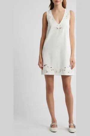 RAG&BONE Belle Eyelet Sleeveless Minidress in at Nordstrom, Size X-Small