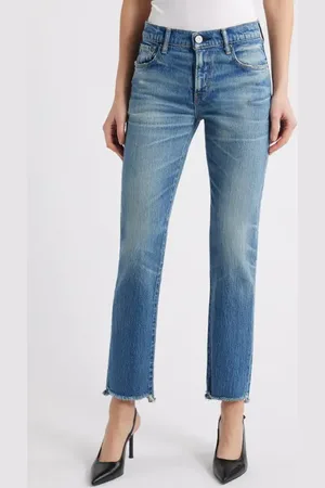 Moussy Hammels Raw Hem Slim Straight Leg Jeans in at Nordstrom, Size 28