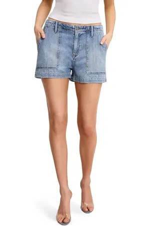 GOOD AMERICAN Lite Drawstring Denim Shorts in at Nordstrom, Size 4