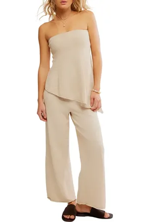Free People Krista Tube Top & Crop Wide Leg Pants Set in at Nordstrom, Size Small