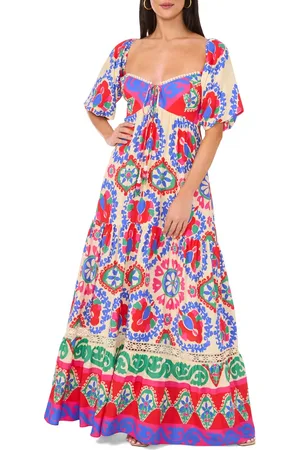Vince Camuto Print Tiered Maxi Dress in at Nordstrom, Size Xx-Large