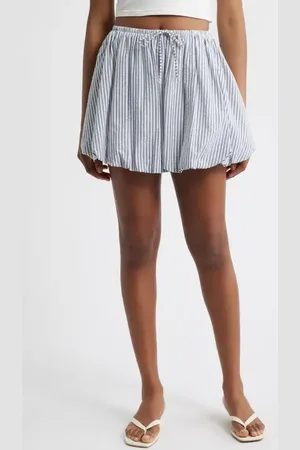 ALL IN FAVOR Stripe Bubble Hem Miniskirt in at Nordstrom, Size Small