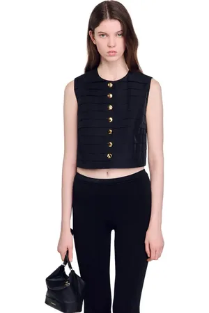 Sandro Pleated crop top in at Nordstrom, Size X-Small