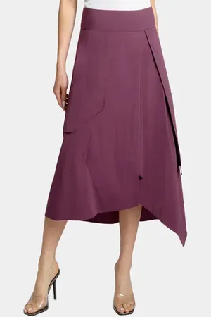 Santorelli DEB Multi-Panel Asymmetric Midi Skirt in Stretch Cotton Blend in at Nordstrom, Size 12