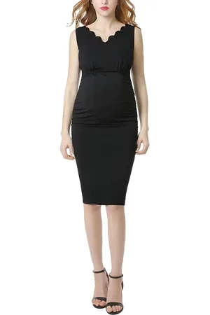 Kimi & Kai Talula Scalloped V-Neck Maternity Sheath Dress in at Nordstrom, Size X-Large