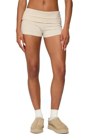 Edikted Kodi Stripe Foldover Microshorts in at Nordstrom, Size Small