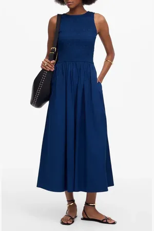 Madewell Melody Scoopback Smocked Midi Sundress in at Nordstrom, Size X-Large