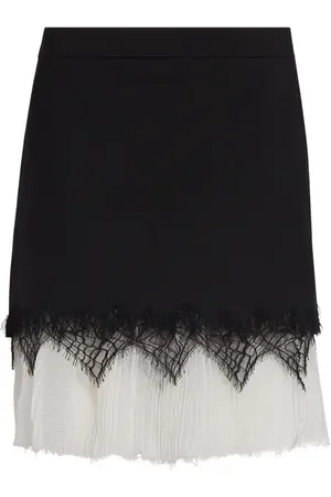 Alexander McQueen Cobweb Lace Wool Gabardine Miniskirt in at Nordstrom, Size 0 Us