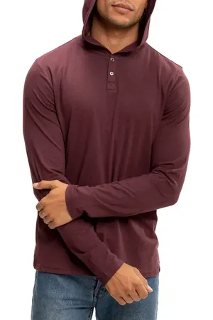 Threads 4 Thought Long Sleeve Henley Hoodie in at Nordstrom, Size Small