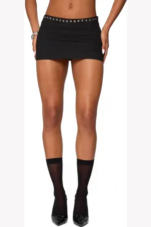 Edikted Jaxie Grommet Miniskort in at Nordstrom, Size X-Small