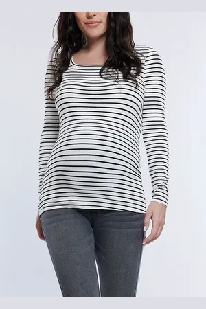 Motherhood Maternity Square Neck Rib Knit Long Sleeve Tee in at Nordstrom, Size Small L