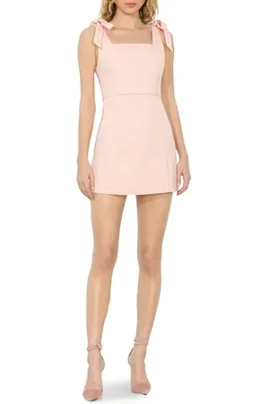 ALICE+OLIVIA Maryann Tie Strap Denim Minidress in at Nordstrom, Size 0