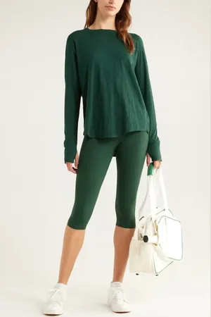 Zella Relaxed Washed 2.0 Long Sleeve Slub Tee in at Nordstrom, Size Small