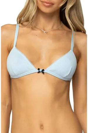 Edikted Delfina Pointelle Triangle Bikini Top in at Nordstrom, Size Small