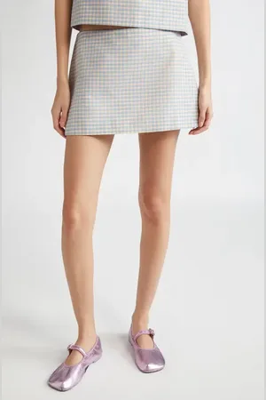 SANDY LIANG Juice Gingham Miniskirt in at Nordstrom, Size 8