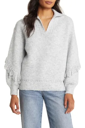 Wit & Wisdom Fringe Blouson Sleeve Sweater in at Nordstrom, Size X-Small