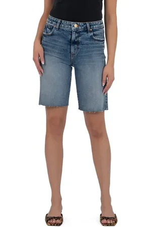 Kut From The Kloth Hailey Raw Hem Denim Bermuda Shorts in at Nordstrom, Size 00