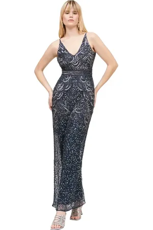 Beauut Occasion Embellished Sequin Beaded V Neck Evening Gown in at Nordstrom, Size 2