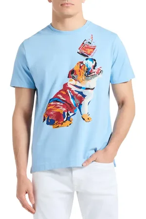 Robert Graham Whiskey Dog Cotton Graphic T-Shirt in at Nordstrom, Size Large