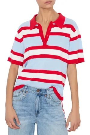 ALICE+OLIVIA Tillie Stripe Oversize Polo Sweater in at Nordstrom, Size Small