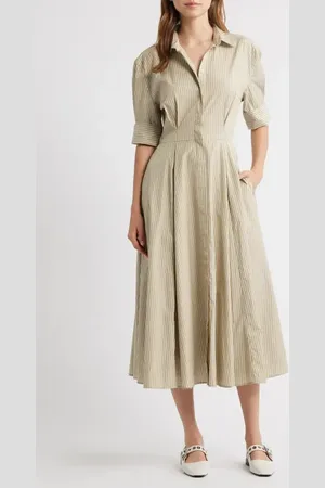RAG&BONE Aiden Stripe Poplin Maxi Shirtdress in at Nordstrom, Size 00