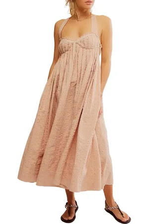 Free People Poppy Cotton Seersucker Midi Dress in at Nordstrom, Size Small
