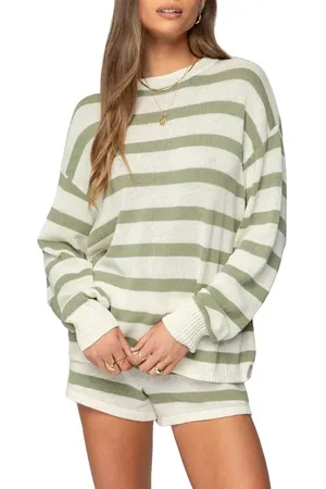 Edikted Amaris Stripe Oversize Sweater in at Nordstrom, Size Large