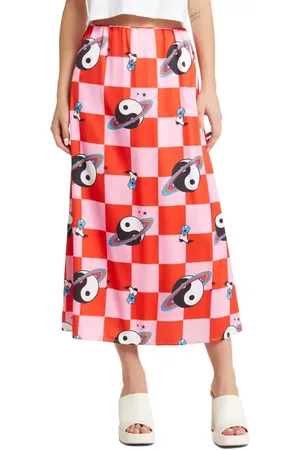 Dressed in Lala It Girl Cosmic Check Print Skirt in at Nordstrom, Size Xx-Large