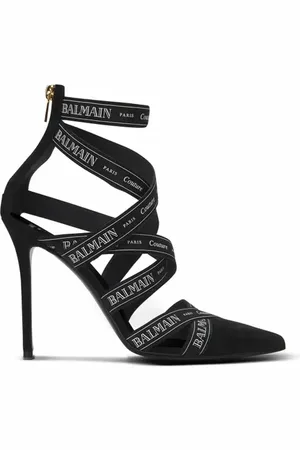 Balmain Couture suede heels with ribbon motif in at Nordstrom, Size 38