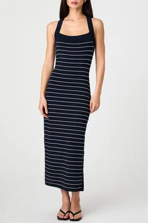 French Connection Stripe Cross Back Body-Con Sweater Dress in at Nordstrom, Size Large