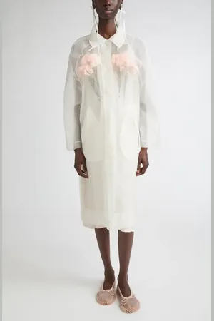 Simone Rocha Stuffed Carnation Silk Organza Car Coat in at Nordstrom, Size 6