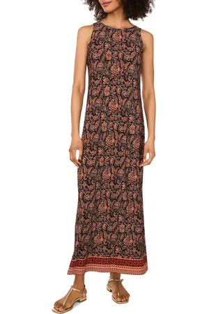 Vince Camuto Printed Sleeveless Jersey Maxi Dress in at Nordstrom, Size Medium