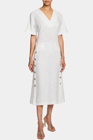 Santorelli SERAFINA Short Sleeve Midi Shift Dress in at Nordstrom, Size 12