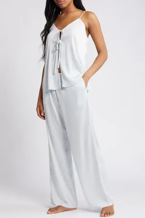 Open Edit Tie Front Satin Pajamas in at Nordstrom, Size Large