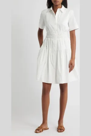 Vince Camuto Smocked Waist Tiered Shirtdress in at Nordstrom, Size 2