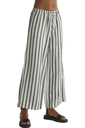 Bella Dahl Drawstring Linen Blend Ankle Wide Leg Pants in at Nordstrom, Size Small