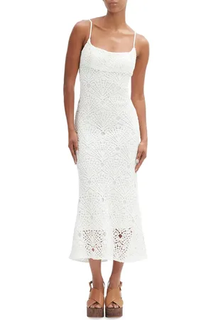 Bardot Adoni Fan Lace Midi Slipdress in at Nordstrom, Size 10
