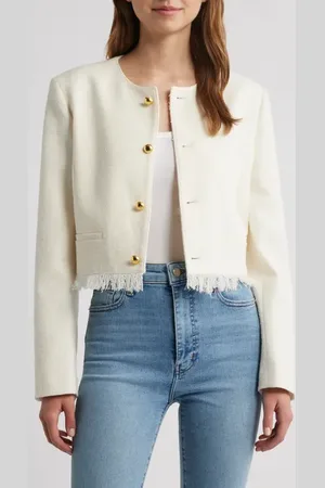 Frame The Fringe Trim Tweed Jacket in at Nordstrom, Size X-Small