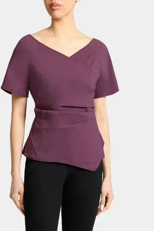 Santorelli MURPHY Short Sleeve Wrap Top in at Nordstrom, Size 8S