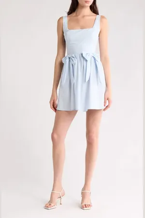ALL IN FAVOR Front Bow Fit & Flare Minidress in at Nordstrom, Size Medium