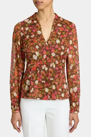 Santorelli WINNIE Long Sleeve Buttoned Blouse in at Nordstrom, Size 4