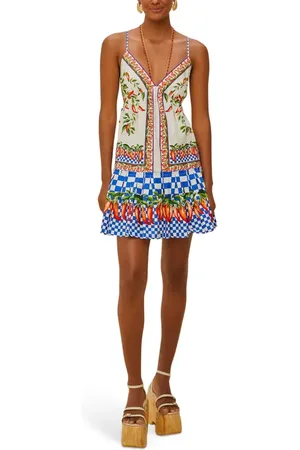 Farm Rio Picnic Peppers Ainika Organic Cotton Minidress in at Nordstrom, Size Xx-Small