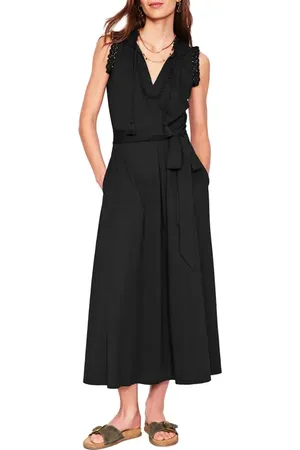 Boden Aria Embroidered Eyelet Trim Cotton Blend Midi Dress in at Nordstrom, Size 2