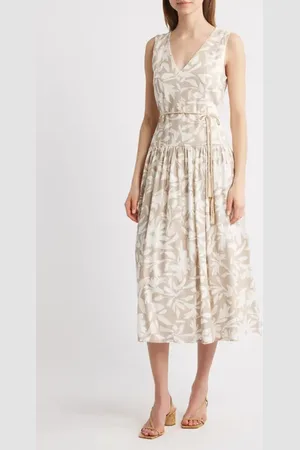 Julia Jordan Print Drop Waist Sleeveless Maxi Dress in at Nordstrom, Size 6