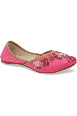 Fuchsia Matilda Embroidered Jutti Flat in at Nordstrom, Size 8