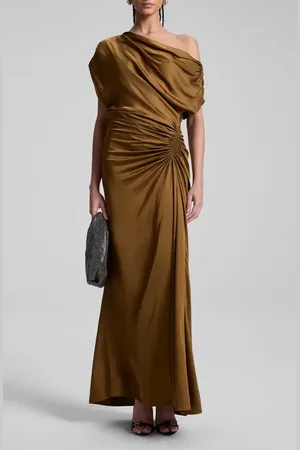A.L.C. Penny Ruched One-Shoulder Satin Gown in at Nordstrom, Size 0