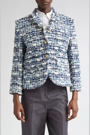 Thom Browne Denim Tweed Blazer in at Nordstrom, Size 8 Us