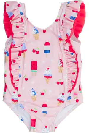 RuffleButts Baby Girls UPF50+ Waterfall One Piece in at Nordstrom, Size 18-24M