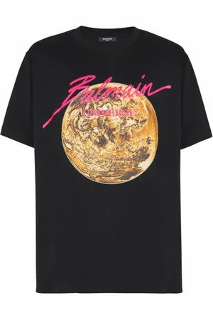 Balmain Printed Universe logo and planet T-shirt in at Nordstrom, Size X-Large