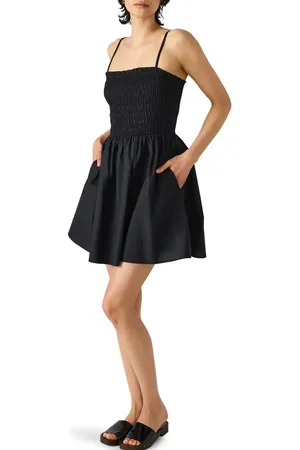 Steve Madden Lotty Smocked Fit & Flare Minidress in at Nordstrom, Size Small